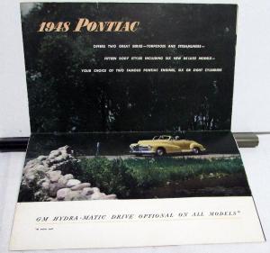 1948 Pontiac Dealer Sales Brochure Folder Large Torpedo Streamliner Woody Rare