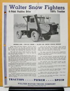 1960 1961 1962 1963 1964 1965 Walter Truck Model ACB Brochure & Specifications