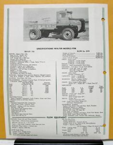 1967 Walter Truck Model FFM Snow Fighter Sales Brochure & Specifications