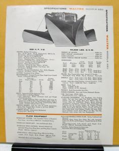 1967 Walter Truck Model ASU Snow Fighter Sales Brochure & Specifications