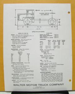 1976 Walter Truck Model ZFL ZCL Snow Fighter Sales Brochure and Specifications