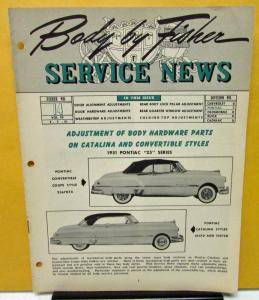 1951 Pontiac Dealer Body By Fisher Service News Vol 10 #14 Body Adjustments