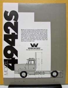 1988 Western Star Truck Model 4942S Sales Brochure and Specifications