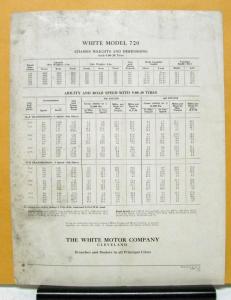 1936 White Truck Model 720 Sales Brochure & Specifications