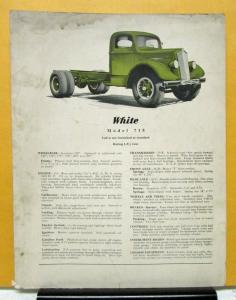 1936 White Truck Model 718 Sales Brochure & Specifications