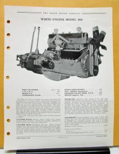 1938 White Truck Engine Model 460 Sales Brochure