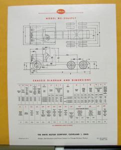 1956 White Truck Model WC 2264PLT Sales Brochure & Specifications