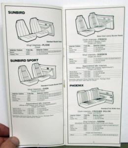 1978 Pontiac Dealer Colors & Interiors Brochure Selector Paint Chips Full Line