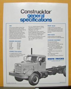 1969 White Truck Model 4000 Construcktor Sales Brochure and Specifications