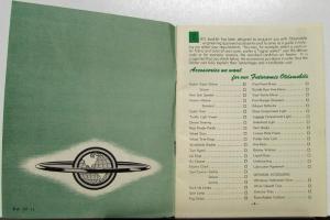 1950 Oldsmobile Futuramic Accessories Sales Booklet Catalog Original