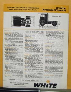 1964 White Freightliner Truck Model WFT-6342T Sales Folder & Specifications