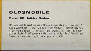 1957 Oldsmobile Super 88 Holiday Sedan Color Card Original