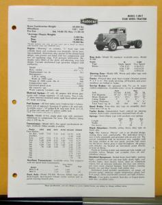 1954 1955 Autocar Truck Model C 84 T Specification Sheet