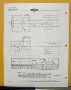 1954 1955 Autocar Truck Model C 65 Specification Sheet