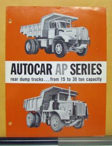 1963 Autocar Truck Model AP 15 18 25 30 Sales Brochure & Specifications