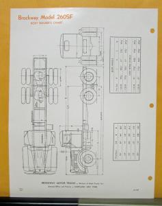 1957 Brockway Trucks Model 260SF Specification Sheet