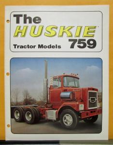 1976 Brockway Huskie Tractor Model 759 Sales Folder & Specifications