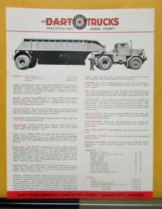 1955 1956 1957 Dart Truck Model 50SBDT Specification Sheet