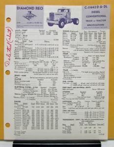 1968 Diamond REO Truck Model C 11442D & DL Specifications Brochure