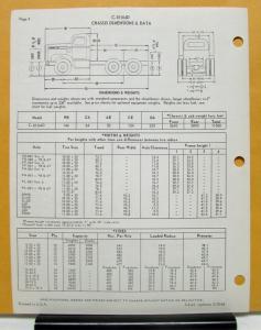 1969 Diamond REO Truck Model C 10164D Specifications Brochure