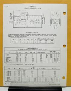 1969 Diamond REO Truck Model C 10166 & D Specifications Brochure