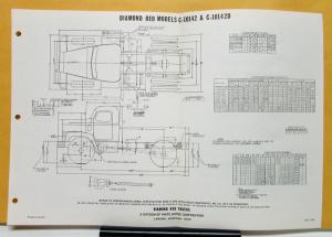 1969 Diamond REO Truck Model C 10142 & D Chassis Diagram Sales Brochure