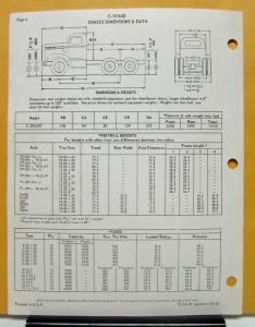 1971 Diamond REO Truck Model C 10164D Specifications Brochure