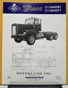 1981 Diamond REO Truck Model C11664DBT & C11664DFT Specification Sheet