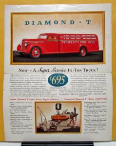 1938 Diamond T Truck Model 1 1/2 Ton Most Famous Emblem Sales Mailer