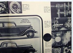 1934 Plymouth Dealer Sales Brochure Folder Standard Six 2 Door Sedan Coupe Rare