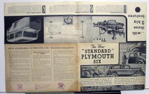 1934 Plymouth Dealer Sales Brochure Folder Standard Six 2 Door Sedan Coupe Rare