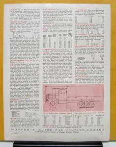 1955 Diamond T Truck Model 830 830H Specification Sheet