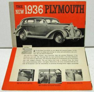 1936 Plymouth Dealer Sales Brochure Folder De Luxe Models New Peak Of Perfection