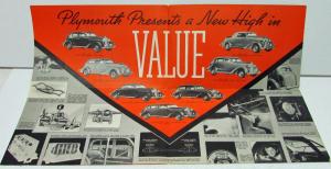 1936 Plymouth Dealer Sales Brochure Folder De Luxe Models New Peak Of Perfection