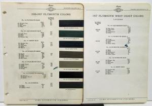 1936 1937 Plymouth Color Paint Chips Leaflets Acme W/Formulas Original