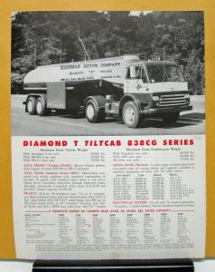 1961 Diamond T Truck 838CG Series Specification Sheet