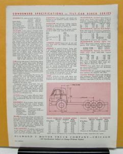 1961 Diamond T Truck 838CG Series Specification Sheet