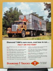 1962 Diamond T Truck 990 Series Fact or Fiction Sales Brochure Campbell Express