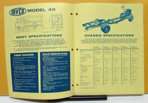 1961 DIVCO Truck Model 40 Sales Brochure & Specifications