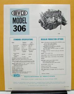 1969 DIVCO Truck Model 306 Retail Delivery Sales Brochure & Specifications