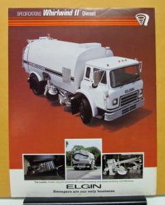 1980 Elgin Truck Sweeper Model Whirlwind II Specification Sheet