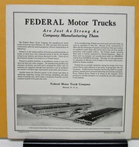 1926 Federal Truck Model Fast Express 1 2 3 4 5 Ton Sales Folder