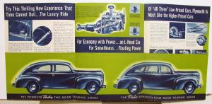 1940 Plymouth Dealer Sales Brochure Folder De Luxe Roadking Features