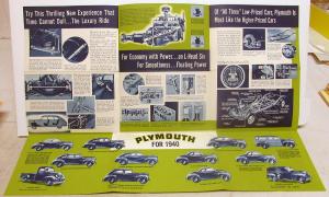 1940 Plymouth Dealer Sales Brochure Folder De Luxe Roadking Features