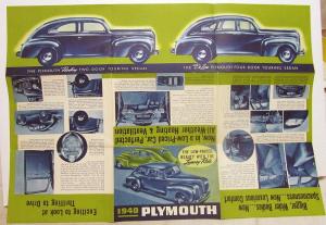 1940 Plymouth Dealer Sales Brochure Folder De Luxe Roadking Features