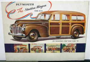 1941 Plymouth Dealer Sales Brochure Special DeLuxe Models & Woody Station Wagon