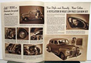 1941 Plymouth Dealer Sales Brochure Special De Luxe The One For 41