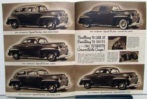 1941 Plymouth Dealer Sales Brochure Special De Luxe The One For 41