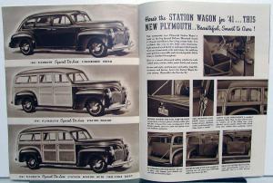 1941 Plymouth Dealer Sales Brochure Special De Luxe The One For 41