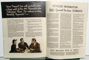 1941 Plymouth Dealer Sales Brochure Special De Luxe The One For 41